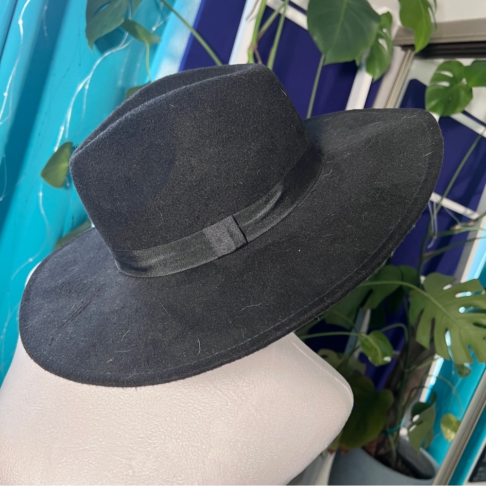 Black Wide Brim Hat